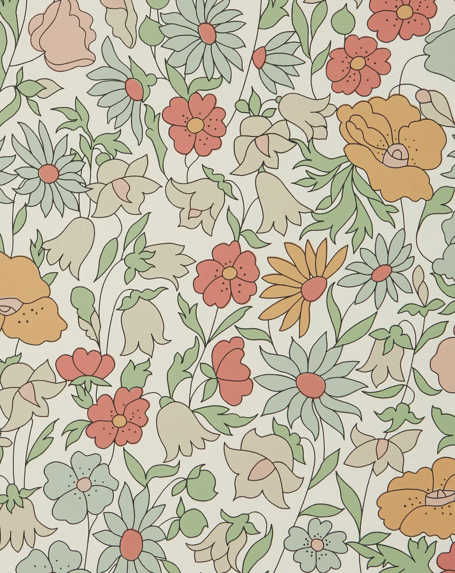 Papel Pintado Poppy Meadowfield Lichen de Gastón y Daniela – vista plana