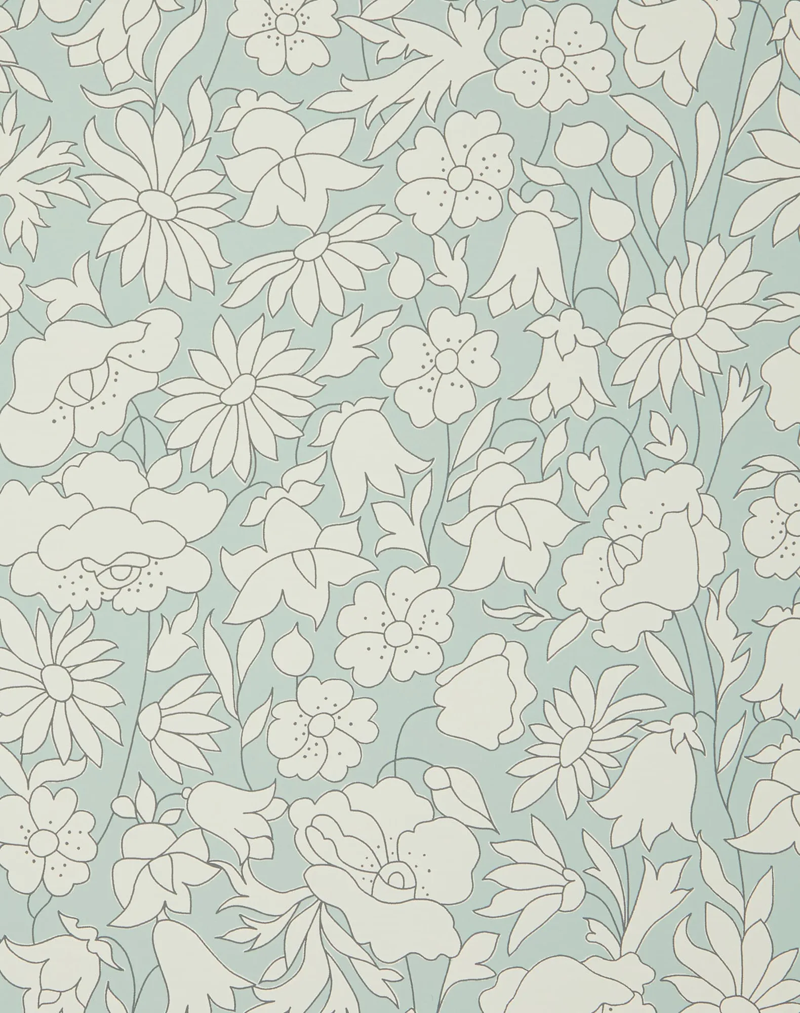 Papel Pintado Poppy Meadow Salvia de Gastón y Daniela – vista plana