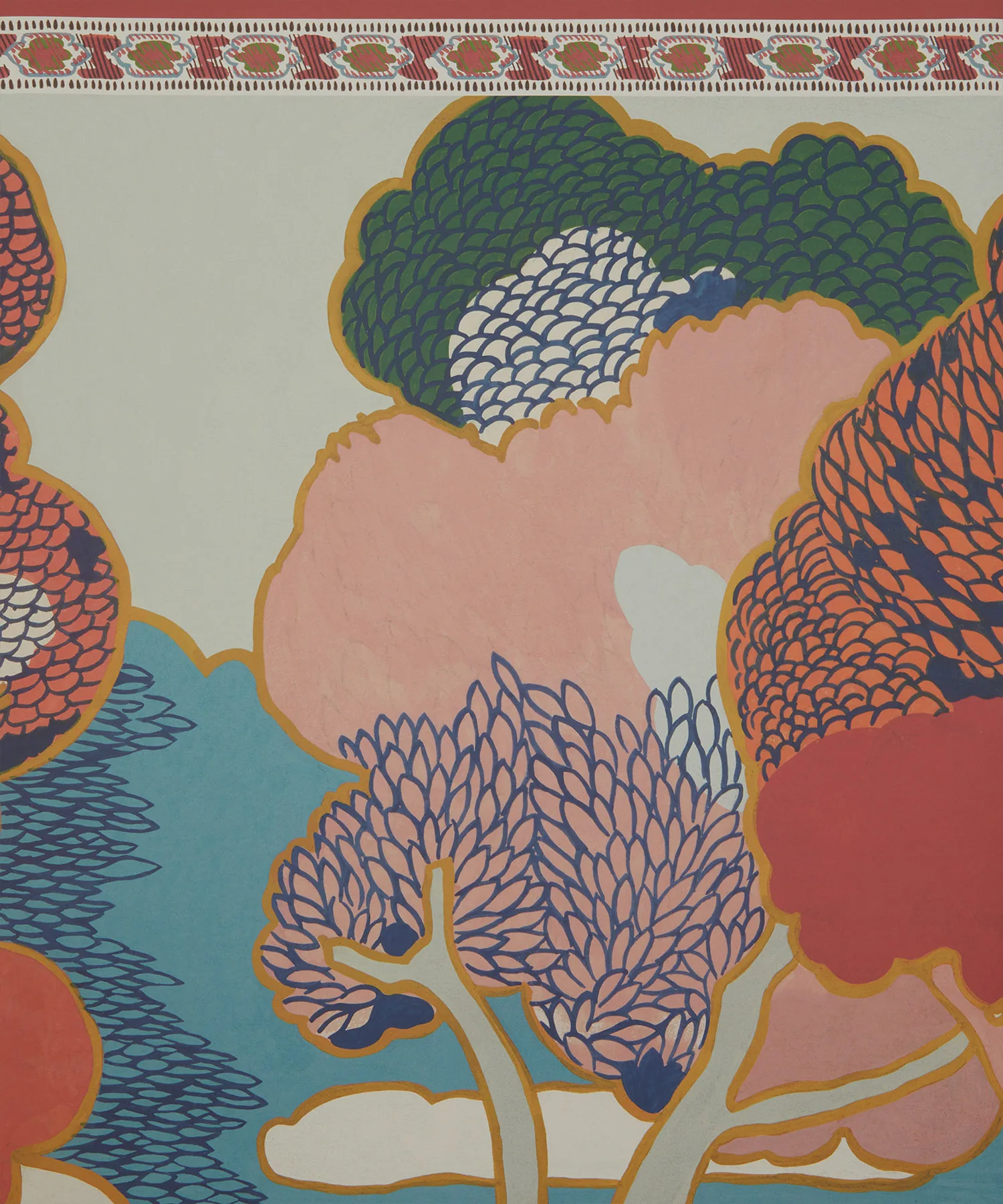 Papel Pintado Prospect Mural Lacquer Moss de Gastón y Daniela – vista plana