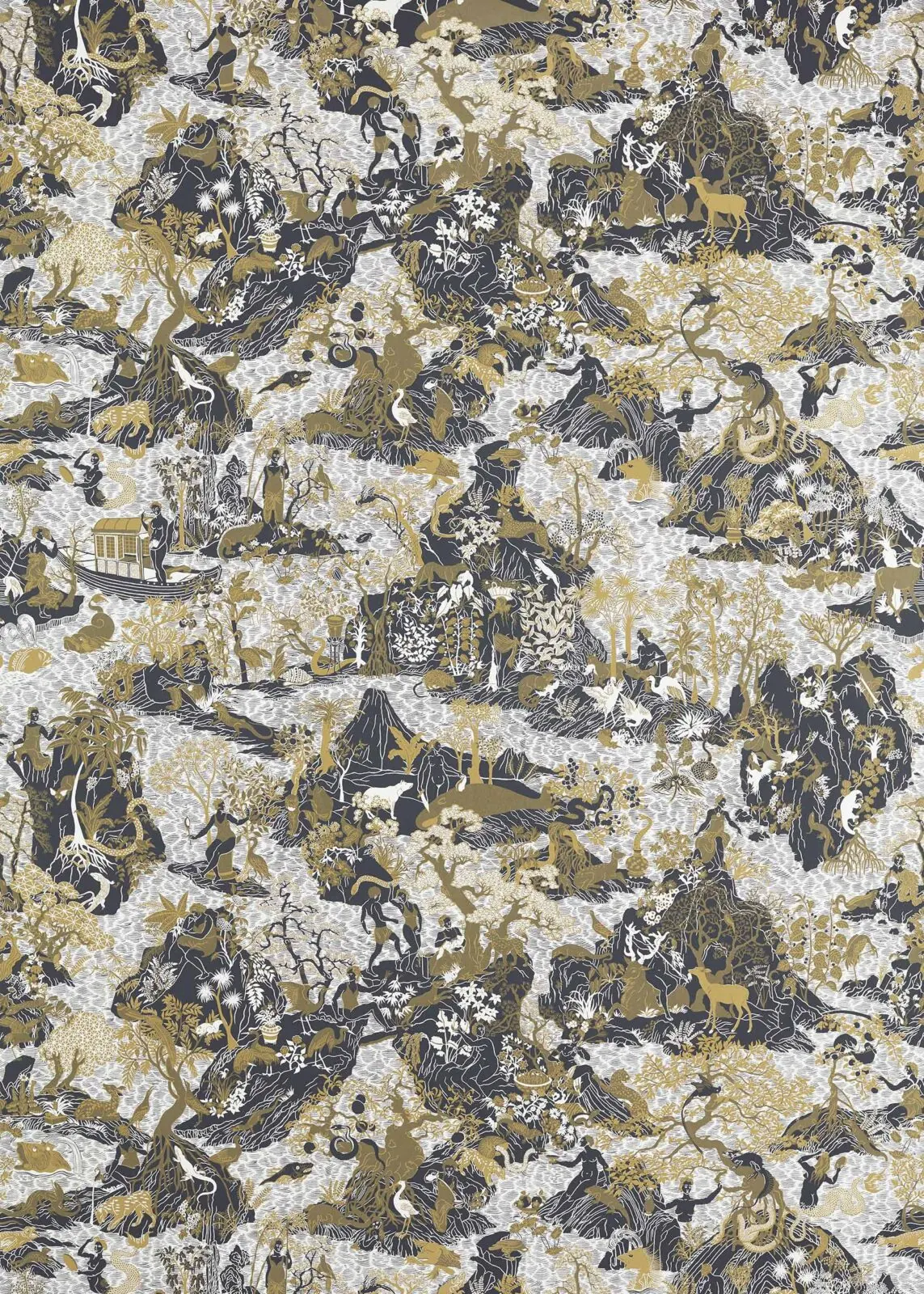 Papel Pintado Avalonis Vine Black/Gold de Gastón y Daniela – imagen principal